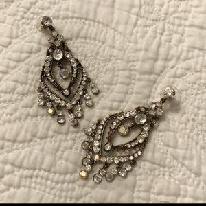 CZ gold tone chandelier earrings. Brand new never worn.
